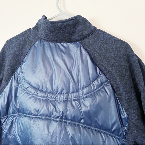 London Fog Mixed Media Down Puffer Coat Jacket XXL Navy Blue Gold Hardware 2XL - Picture 6 of 11